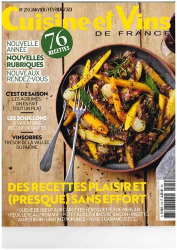 Cuisine et vins de france N° 210 Janvier/Février 2023