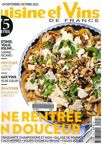 Cuisine et vins de France N° 214 Septembre/Octobre 2023