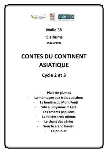 Malle littérature jeunesse 38 : Contes du continent asiatique cycle 2 et 3