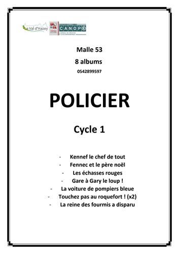Malle littérature jeunesse 53 : Policier cycle 1