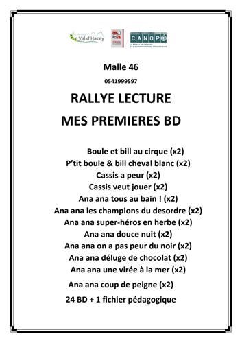 Malle rallye lecture 46 : Mes premières BD cycle 2